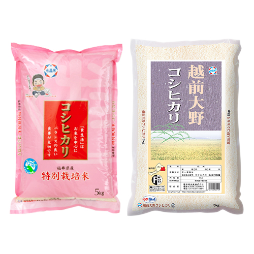 特別栽培米コシヒカリ5㎏と大野コシヒカリ5㎏ セット 令和5年産年産